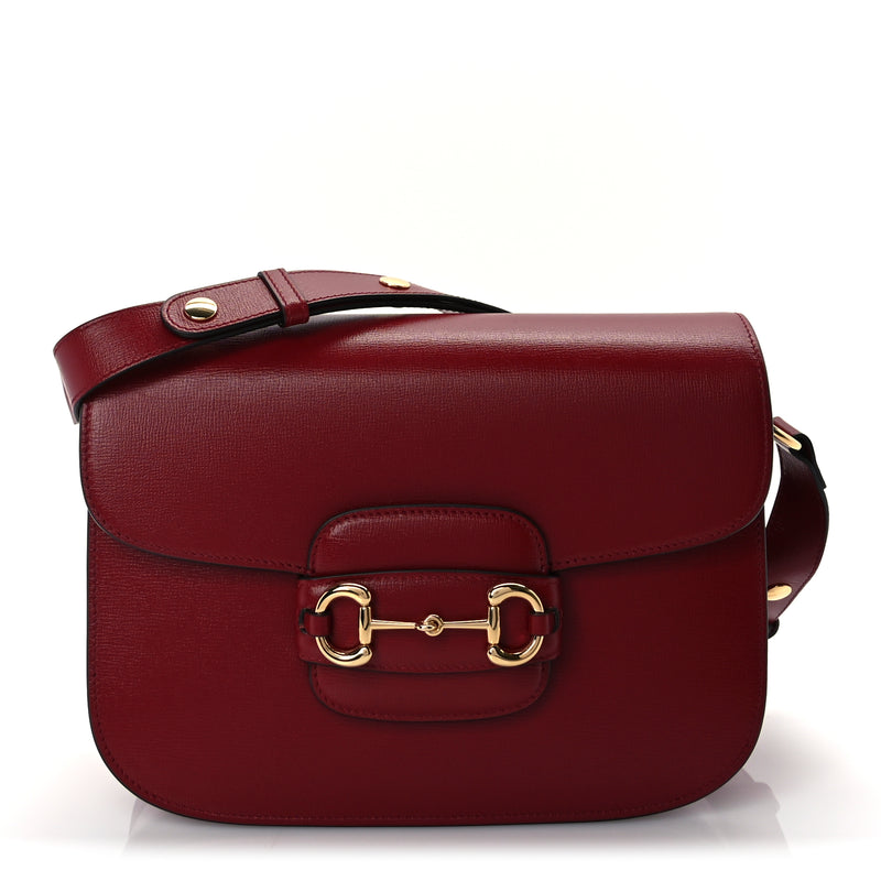  Gucci Azalea Calfskin Horsebit 1955 Shoulder Bag  New Cherry Red