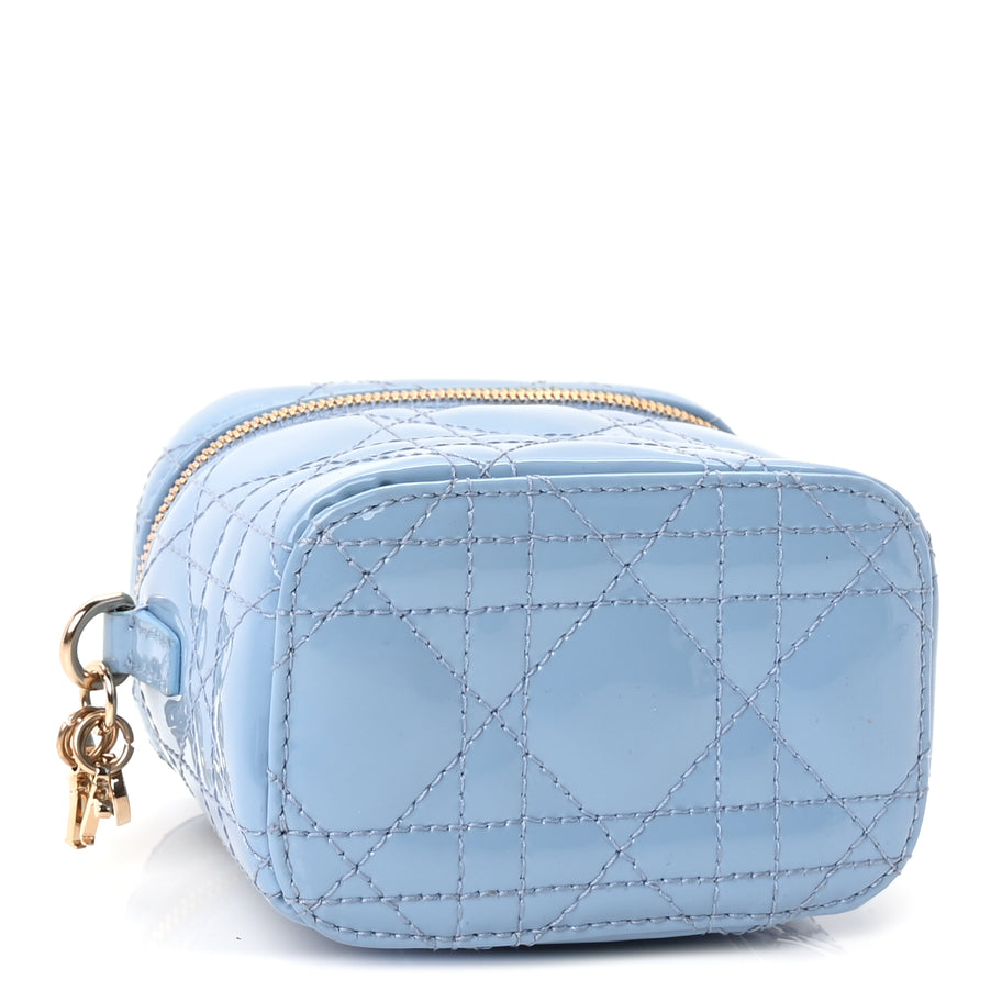 Christian Dior Patent Cannage Micro Vanity Case  Cornflower Image 3