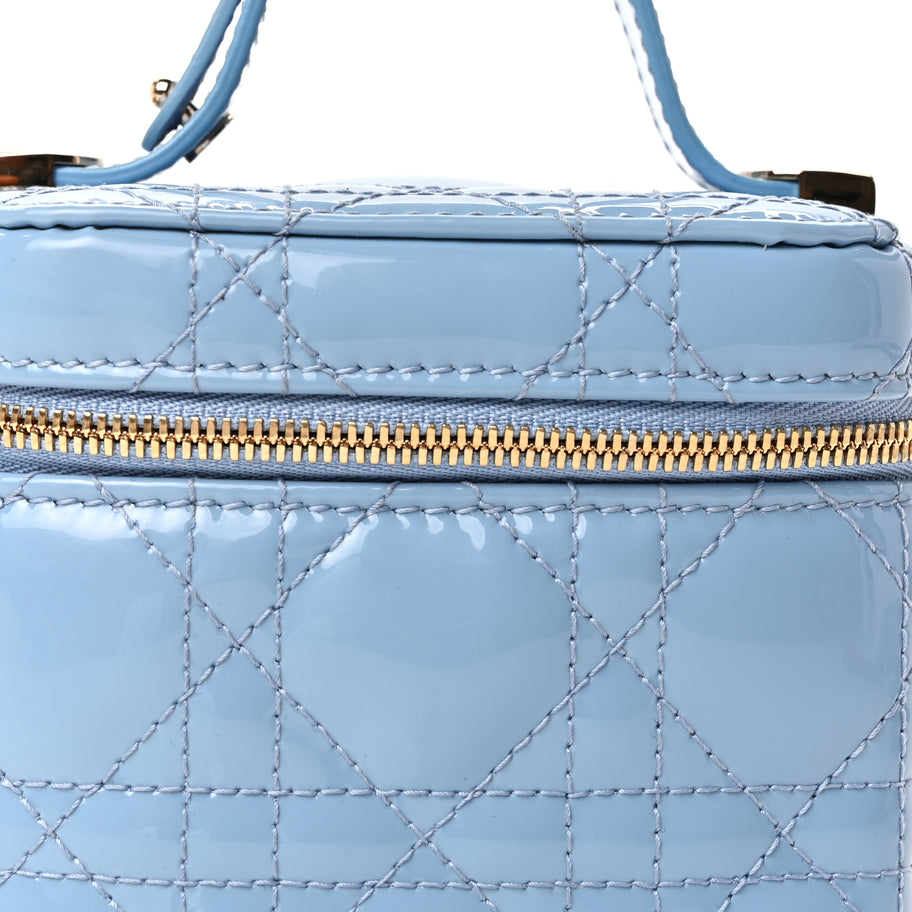 Christian Dior Patent Cannage Micro Vanity Case  Cornflower Image 6