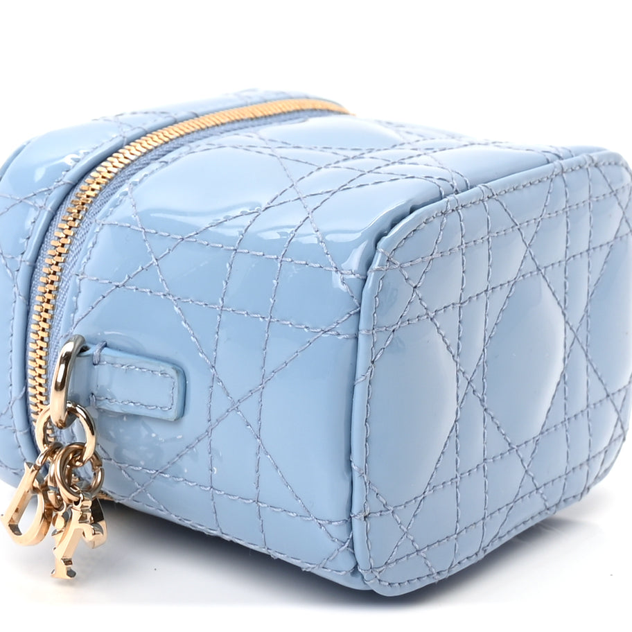 Christian Dior Patent Cannage Micro Vanity Case  Cornflower Image 7