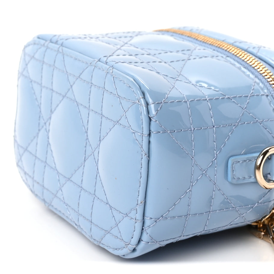 Christian Dior Patent Cannage Micro Vanity Case  Cornflower Image 8
