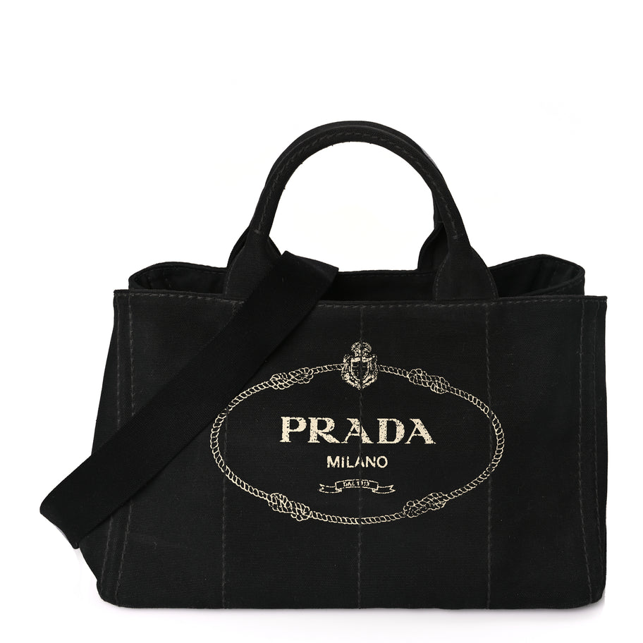 Prada Canapa Logo Tote Black Image 1