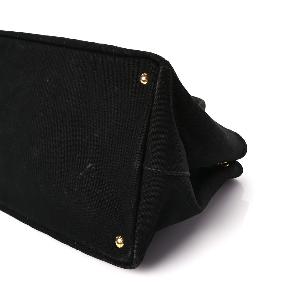 Prada Canapa Logo Tote Black Image 8