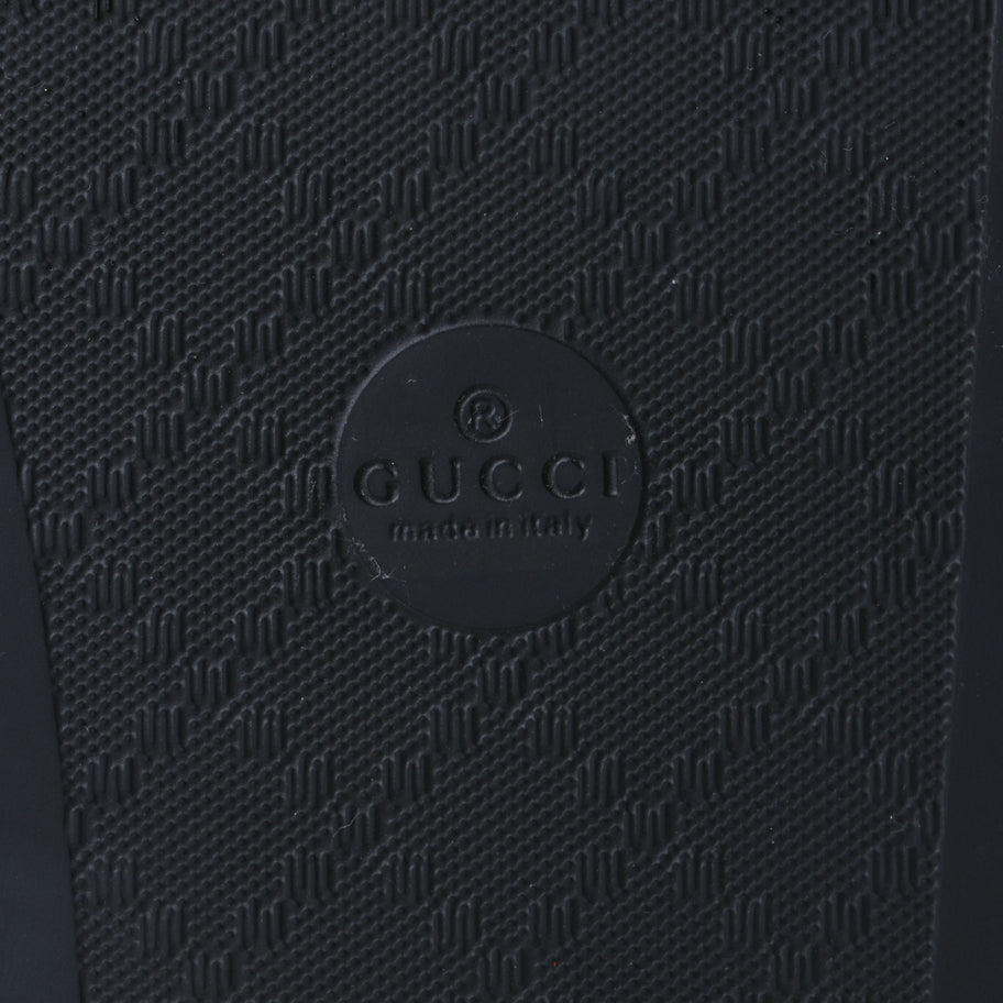 Gucci Calfskin Crystal Embellished Web Slide Sandals 38 Blue Red Image 7