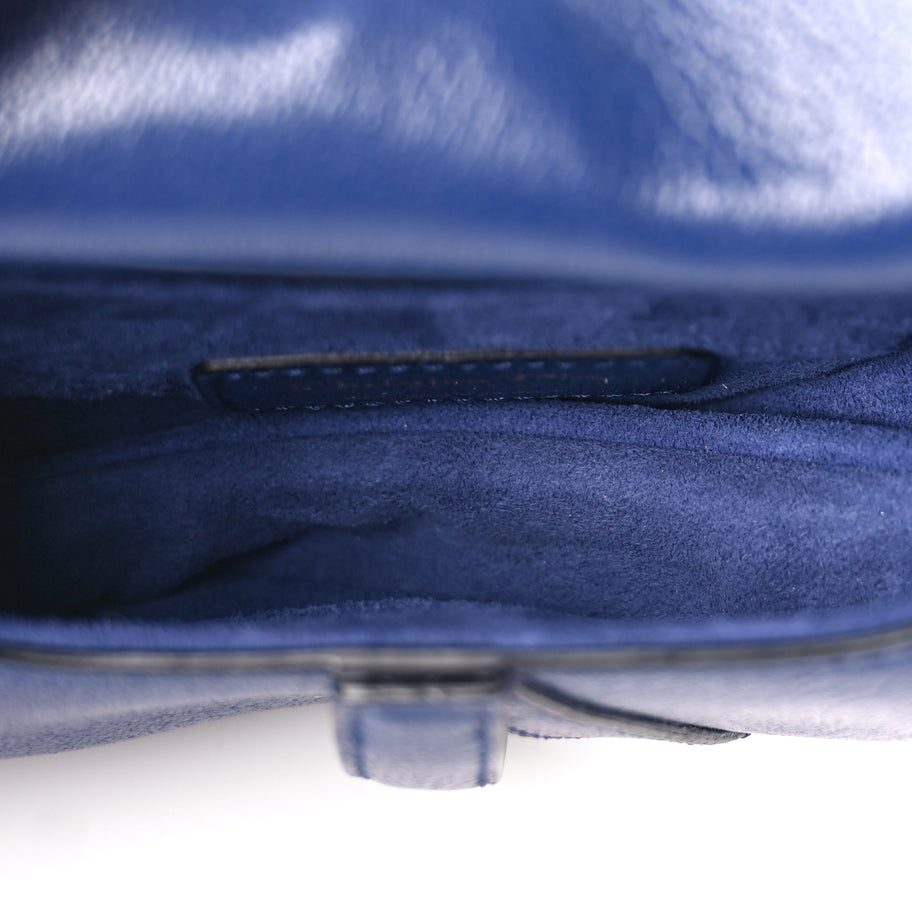 Christian Dior Goatskin Micro Saddle Bag With Strap Blue Royale Image 4