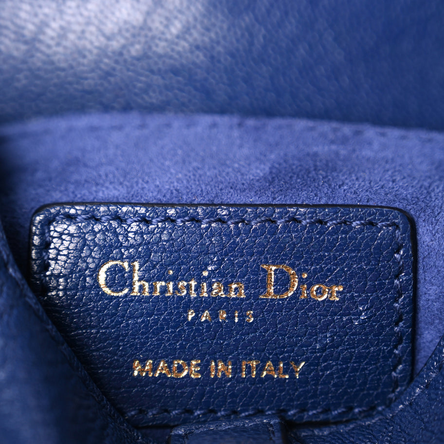 Christian Dior Goatskin Micro Saddle Bag With Strap Blue Royale Image 5