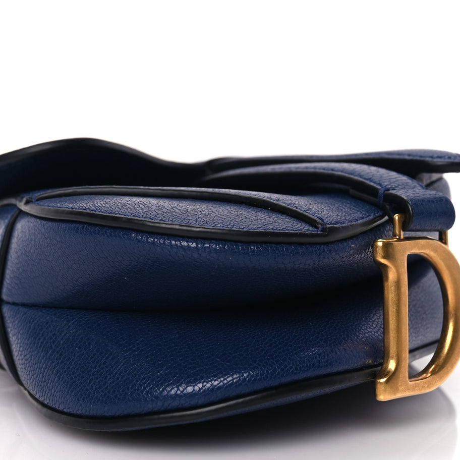 Christian Dior Goatskin Micro Saddle Bag With Strap Blue Royale Image 7