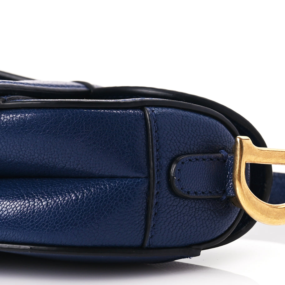 Christian Dior Goatskin Micro Saddle Bag With Strap Blue Royale Image 8