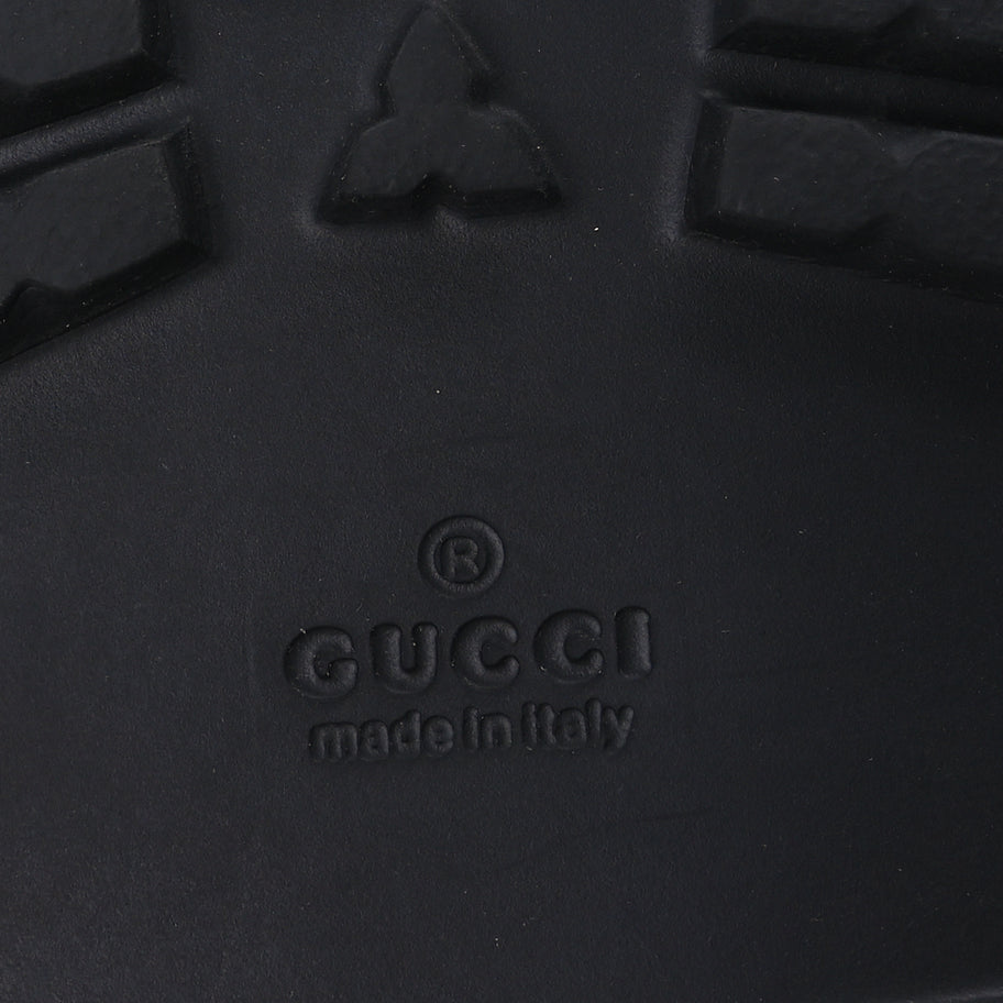 Gucci Rubber Web Mens Lug Sole Slide Sandals 10  Black Green Red Image 7