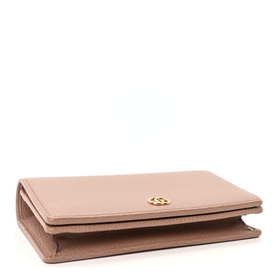Gucci Calfskin Mini GG Marmont Chain Wallet  Porcelain Rose Image 3