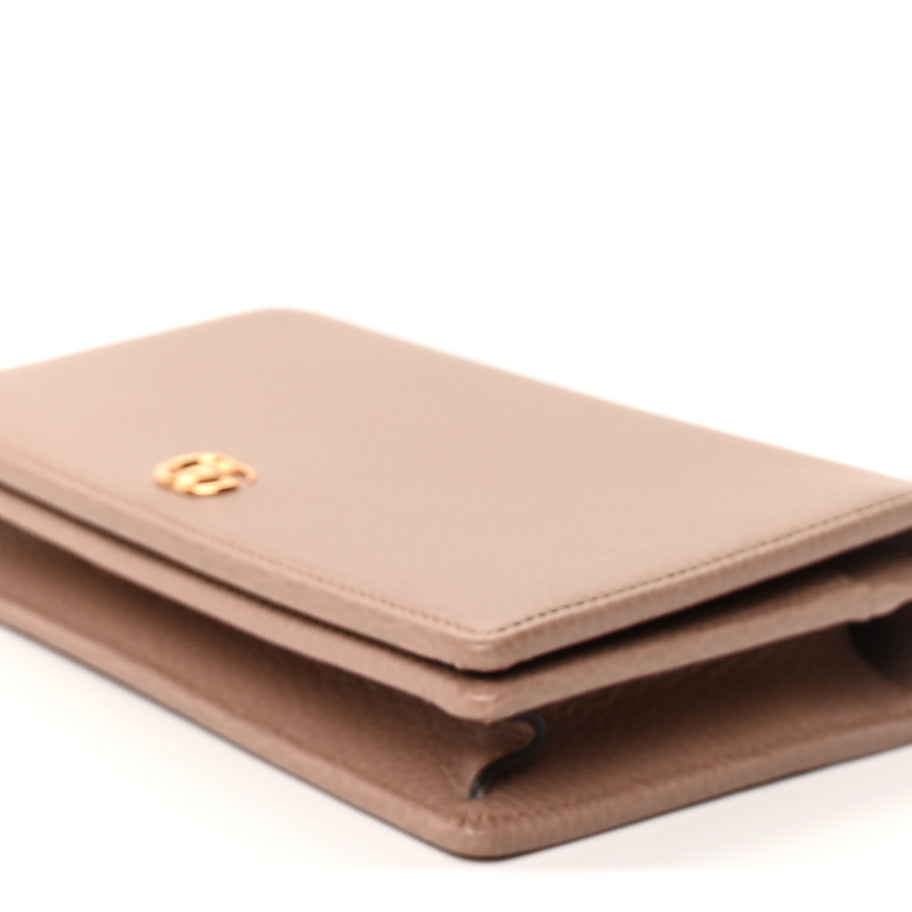 Gucci Calfskin Mini GG Marmont Chain Wallet  Porcelain Rose Image 7