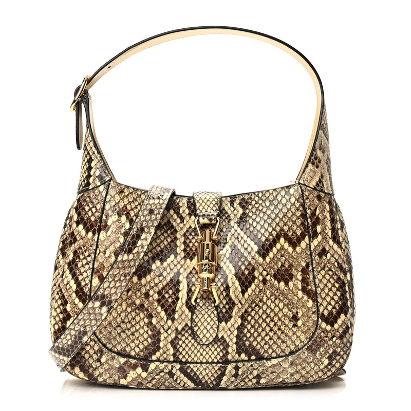  Gucci Snakeskin Small Jackie 1961 Hobo Beige