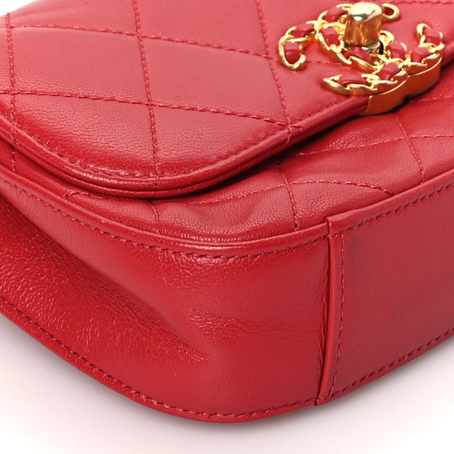 Chanel Lambskin Quilted Chanel 19 Waist Bag Red Red Image 8