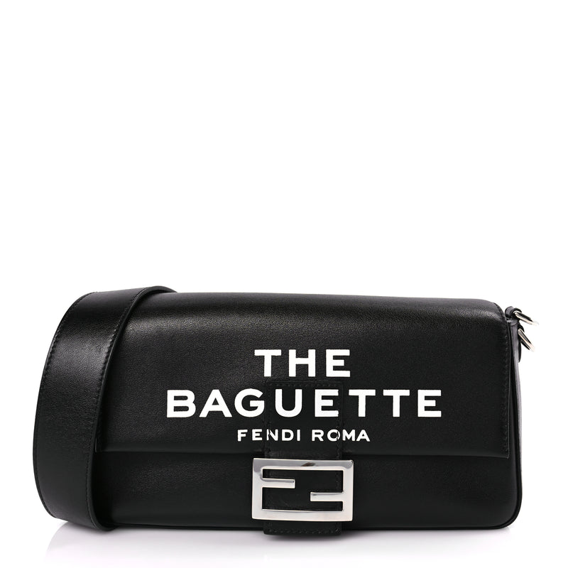  Fendi FENDI X MARC JACOBS Nappa Logo Medium Baguette Black