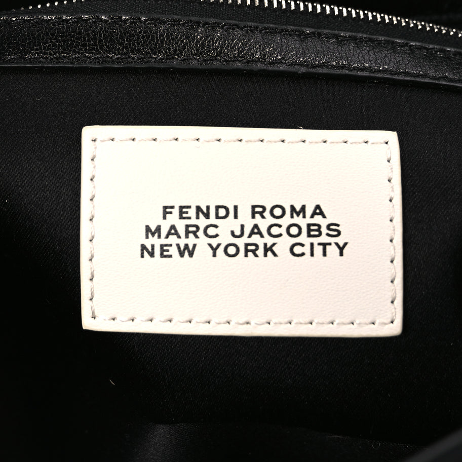 Fendi FENDI X MARC JACOBS Nappa Logo Medium Baguette Black Image 5