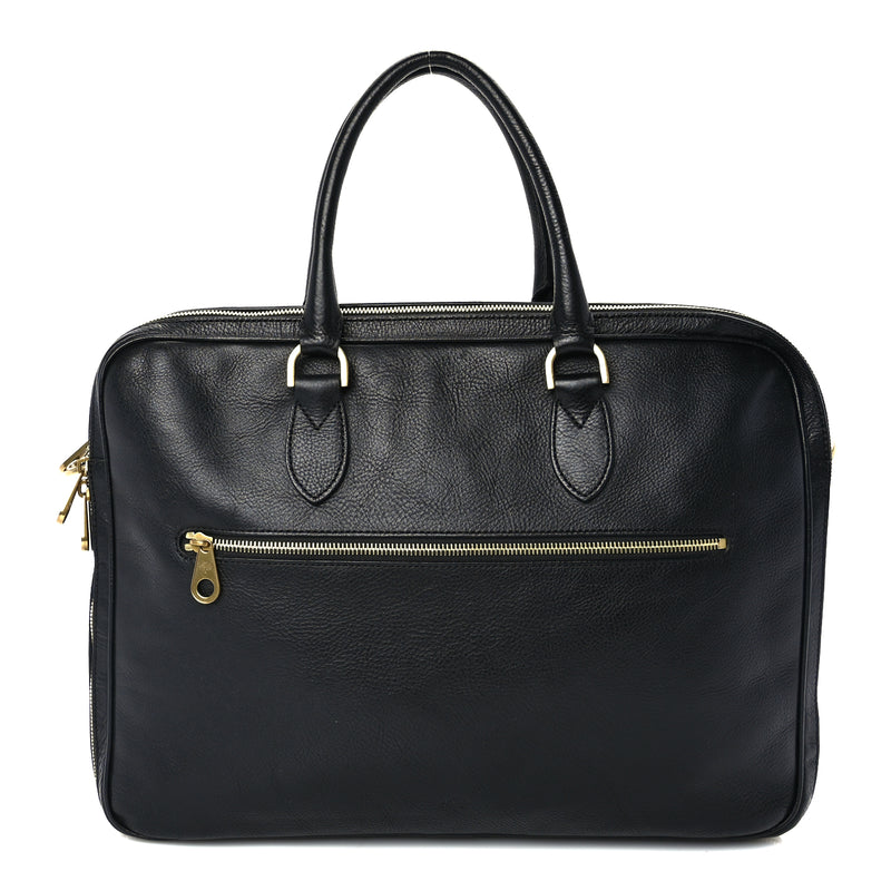  Mulberry Grained Calfskin Heathcliffe Briefcase  Black