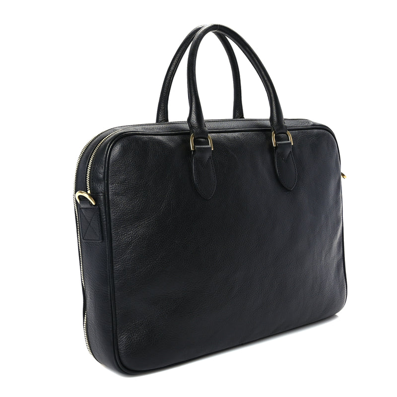  Mulberry Grained Calfskin Heathcliffe Briefcase  Black