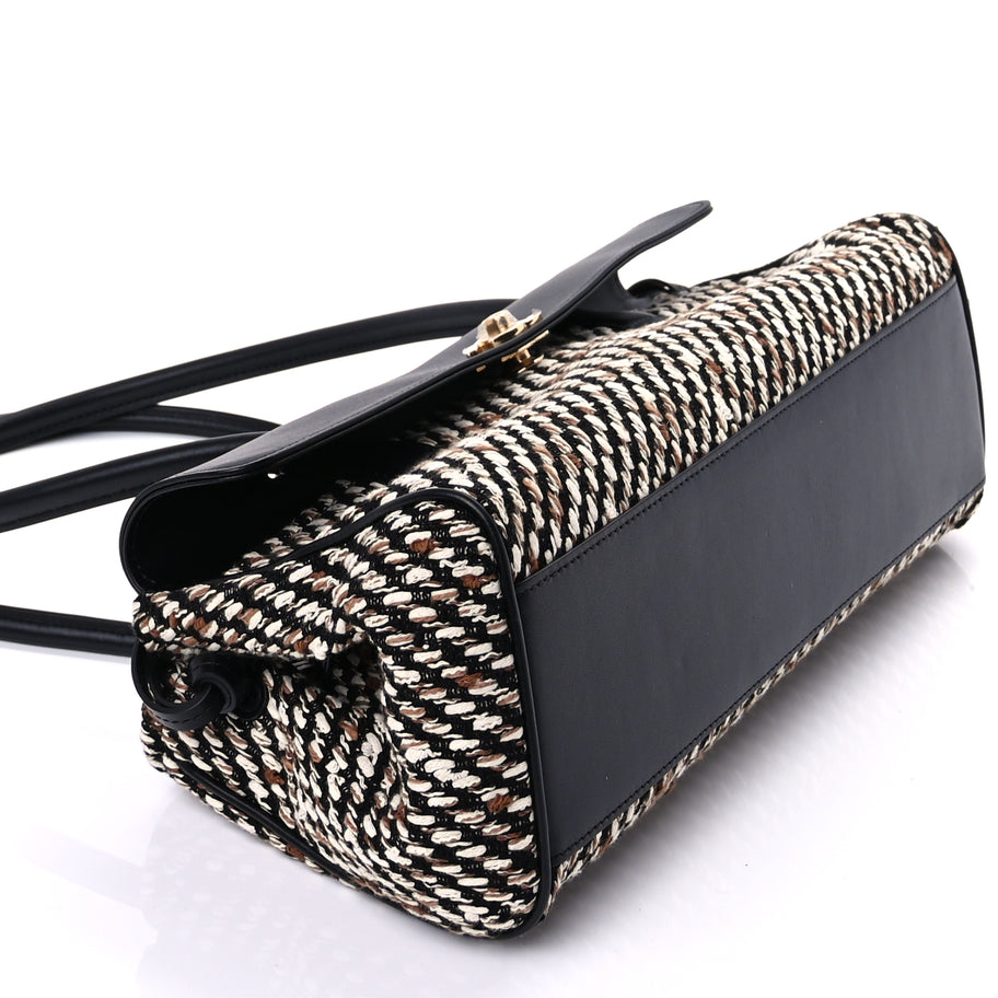 Chanel Calfskin Tweed Urban Essentials Small Shopping Bag Black Image 8