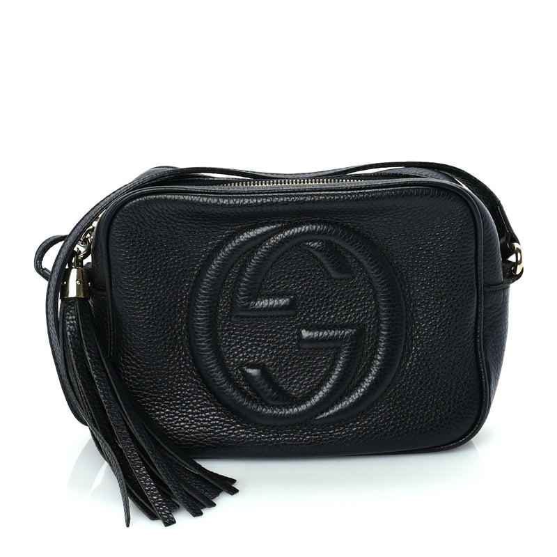  Gucci Pebbled Calfskin Small Soho Disco Bag  Black