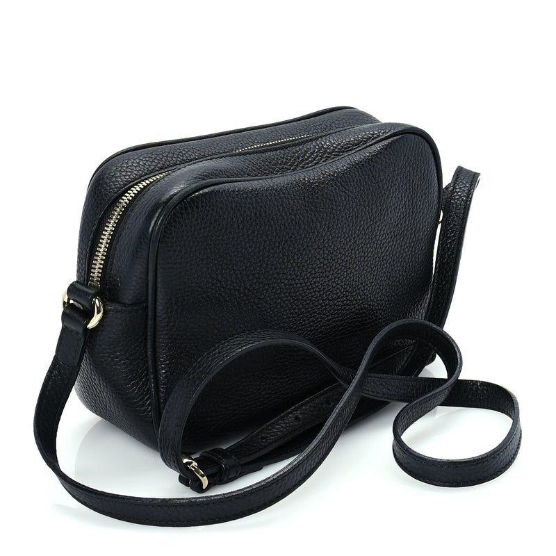  Gucci Pebbled Calfskin Small Soho Disco Bag  Black