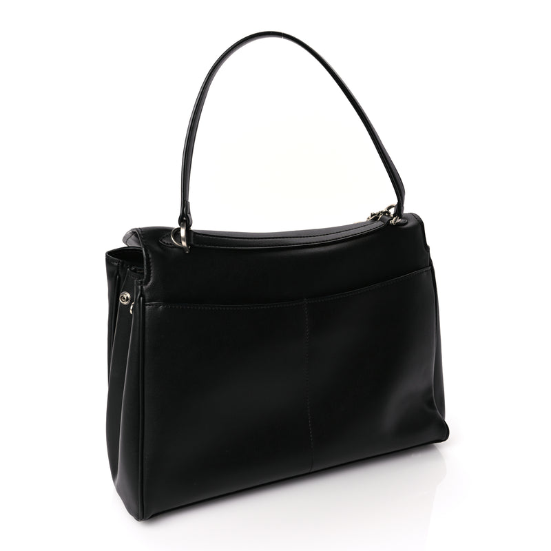  Balenciaga Natural Smooth Calfskin Medium Rodeo Top Handle Handbag Black