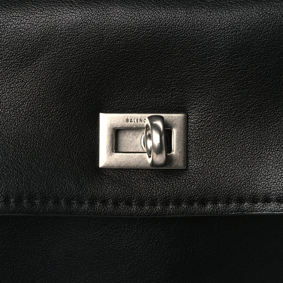 Balenciaga Natural Smooth Calfskin Medium Rodeo Top Handle Handbag Black Image 6