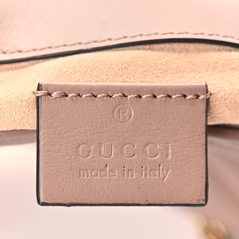 Gucci Calfskin Matelasse Super Mini GG Marmont Shoulder Bag Porcelain Rose Image 5