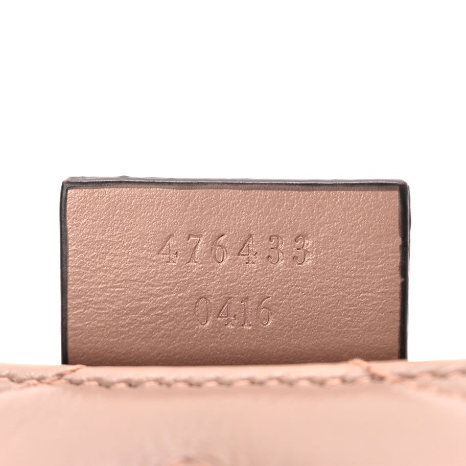 Gucci Calfskin Matelasse Super Mini GG Marmont Shoulder Bag Porcelain Rose Image 6