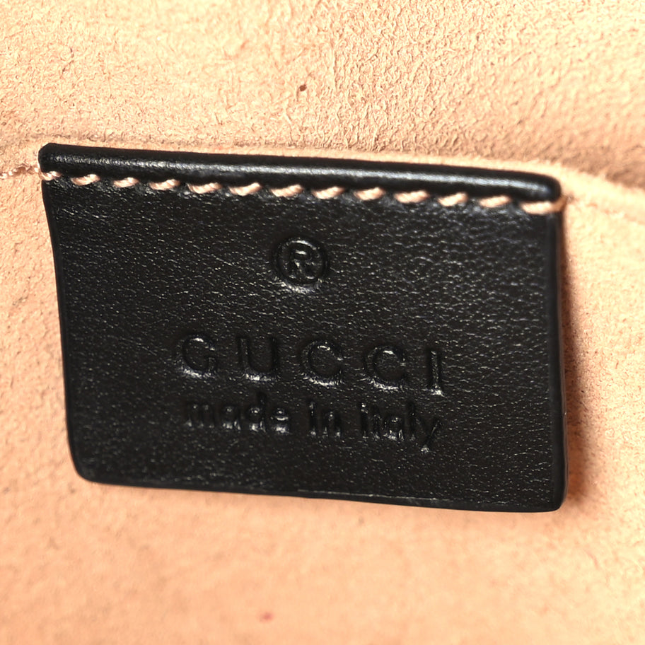 Gucci Calfskin Matelasse Mini GG Marmont Chain Shoulder Bag  Black Image 5