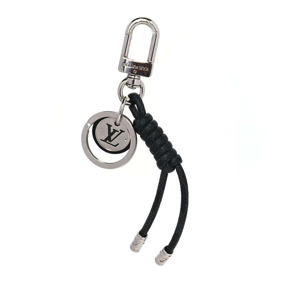 Louis Vuitton Palladium Damier Graphite Rope Bag Charm Key Holder Image 1