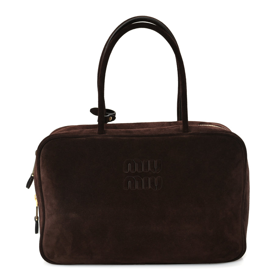Miu Miu Camoscio Large Beau Top Handle Bag  Moro Image 1