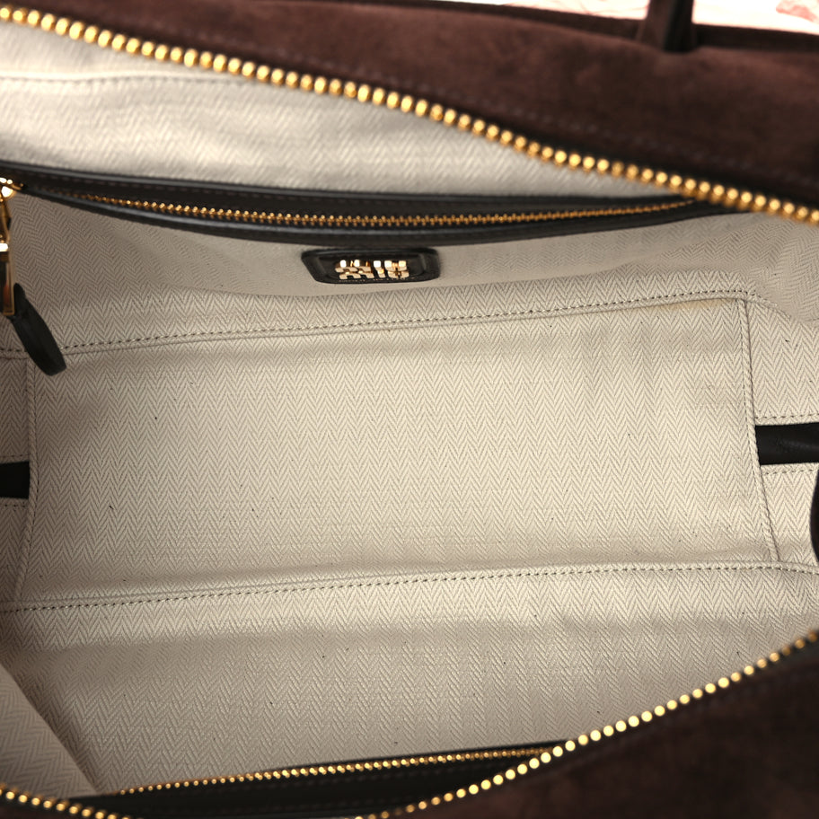 Miu Miu Camoscio Large Beau Top Handle Bag  Moro Image 4