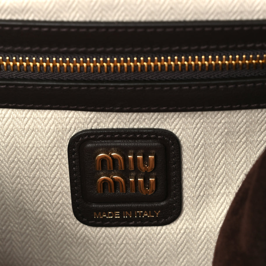 Miu Miu Camoscio Large Beau Top Handle Bag  Moro Image 5