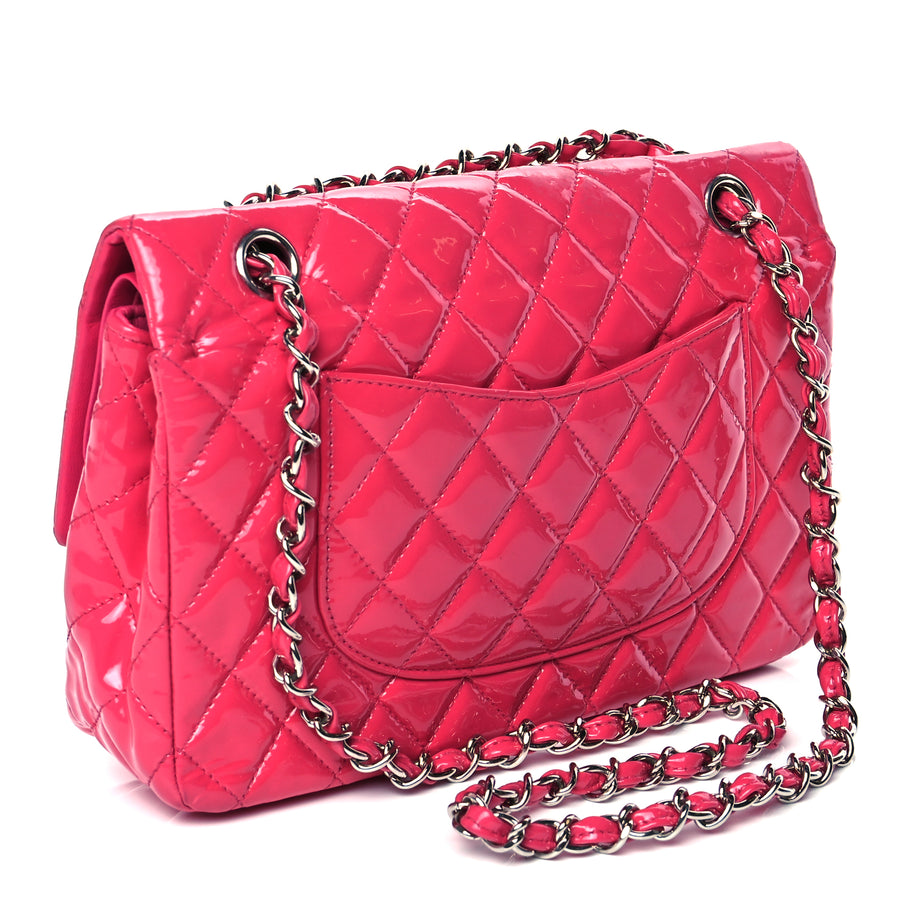Chanel Patent Quilted Medium Double Flap Pink Image 2