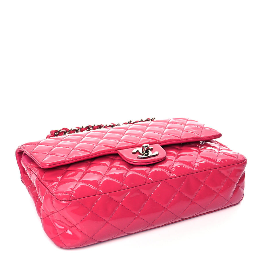 Chanel Patent Quilted Medium Double Flap Pink Image 3