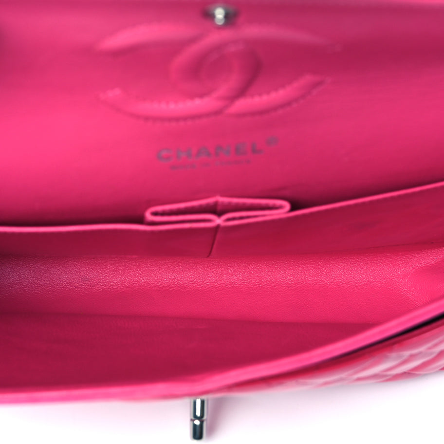 Chanel Patent Quilted Medium Double Flap Pink Image 4
