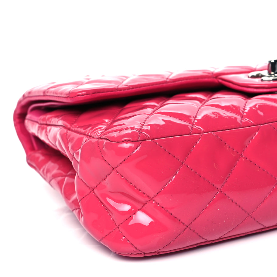 Chanel Patent Quilted Medium Double Flap Pink Image 8