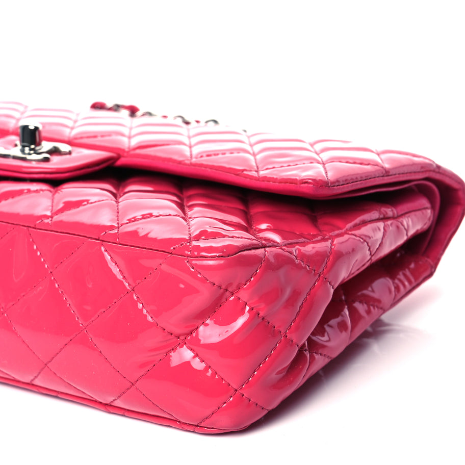 Chanel Patent Quilted Medium Double Flap Pink Image 9