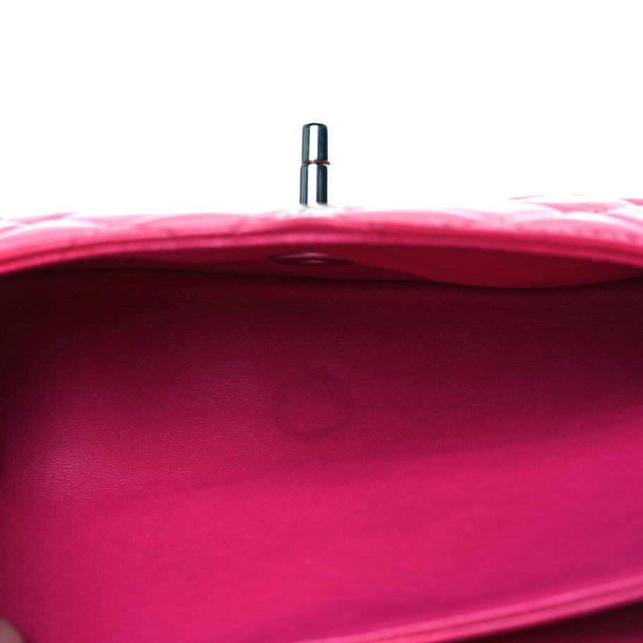 Chanel Patent Quilted Medium Double Flap Pink Image 10