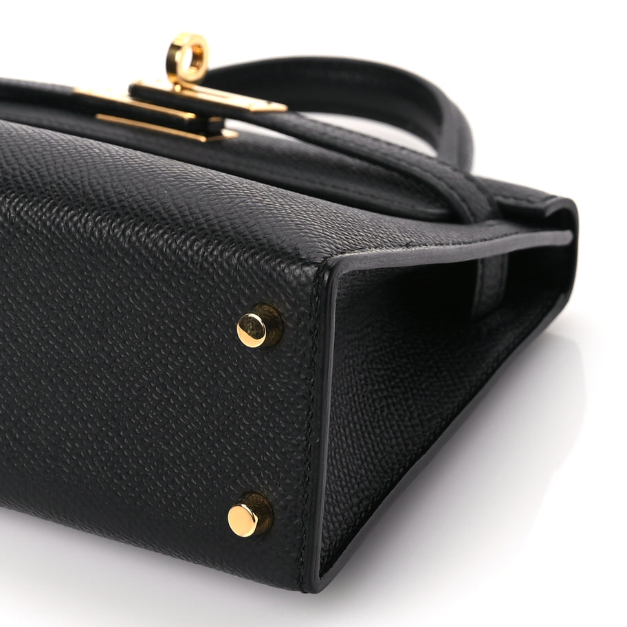 Hermes Epsom Mini Kelly Sellier 20 Black Image 9
