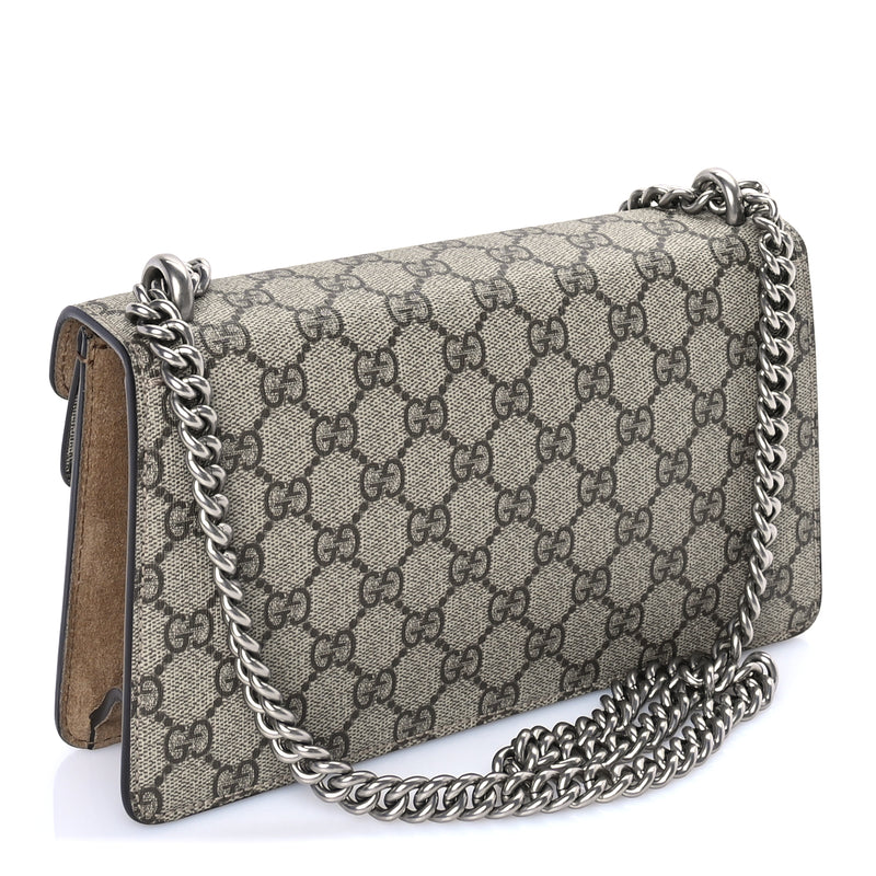  Gucci GG Supreme Monogram Small Dionysus Shoulder Bag Taupe