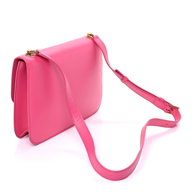  Saint Laurent Smooth Calfskin Le Carre Shoulder Bag  Pink
