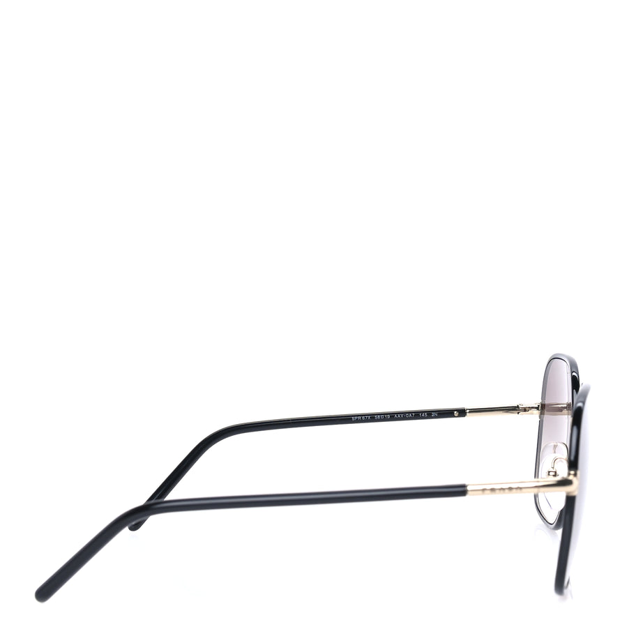 Prada Acetate Round Sunglasses SPR67X  Black Image 3
