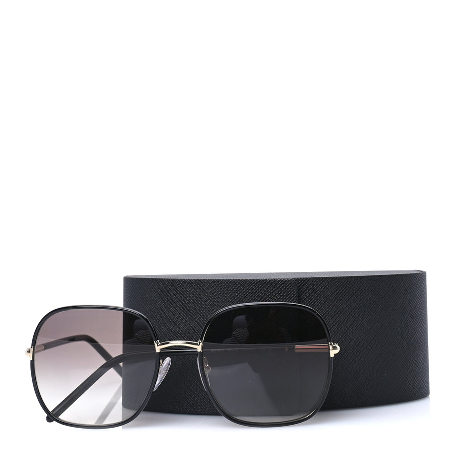 Prada Acetate Round Sunglasses SPR67X  Black Image 7