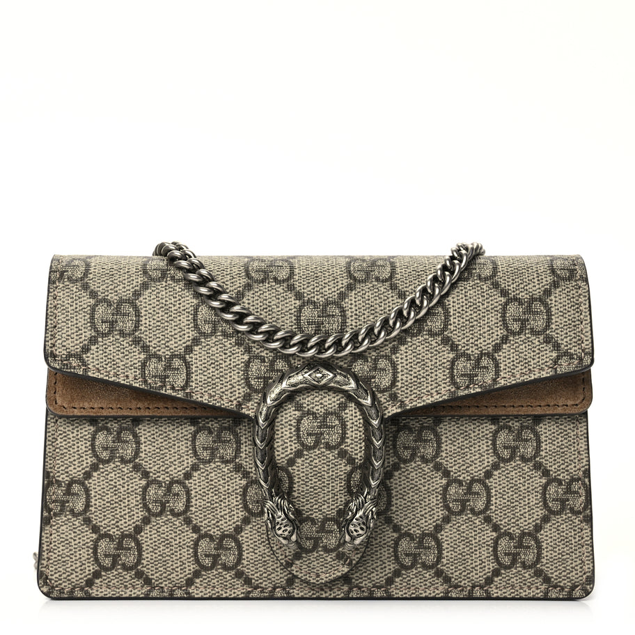 Gucci GG Supreme Monogram Super Mini Dionysus Shoulder Bag Taupe Image 1