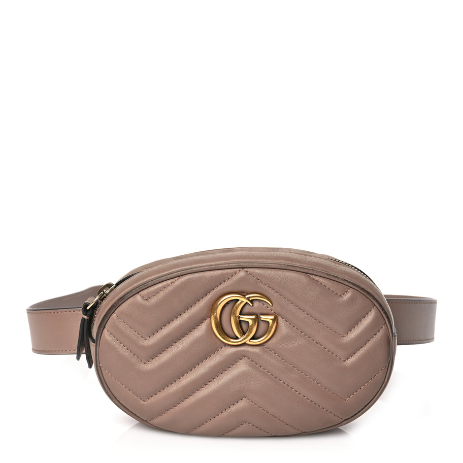 Gucci Calfskin Matelasse GG Marmont Belt Bag 85 34 Porcelain Rose Image 10