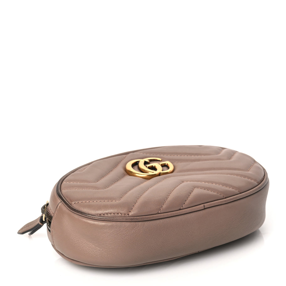 Gucci Calfskin Matelasse GG Marmont Belt Bag 85 34 Porcelain Rose Image 12