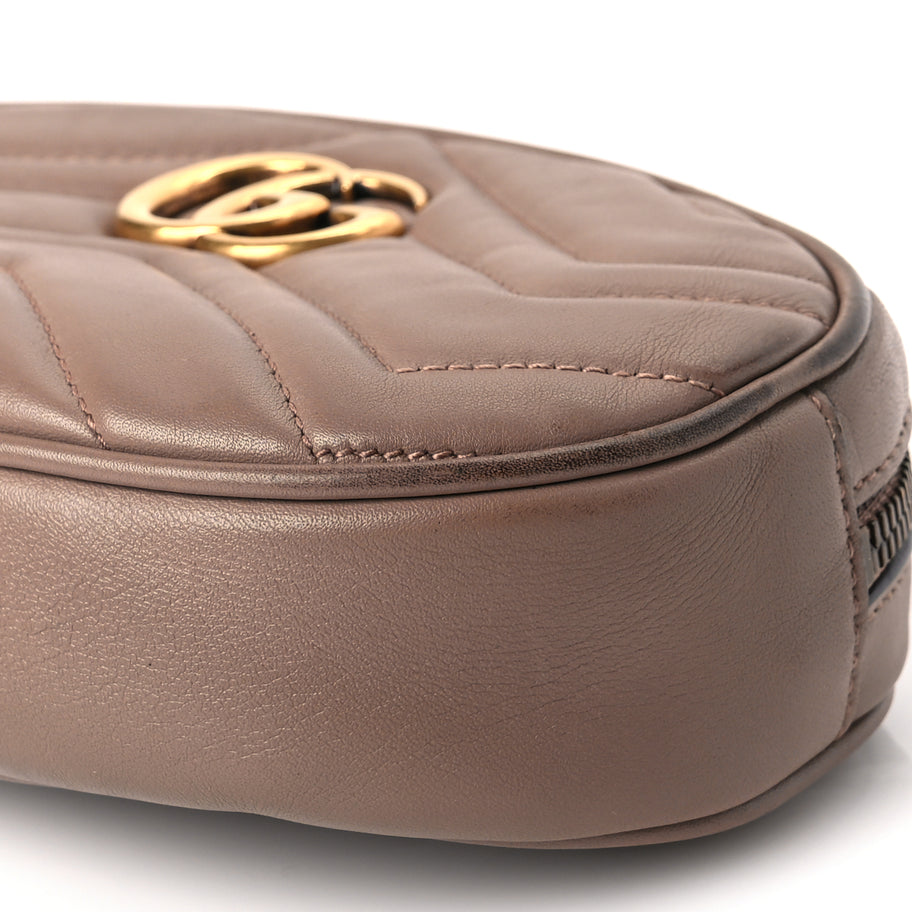 Gucci Calfskin Matelasse GG Marmont Belt Bag 85 34 Porcelain Rose Image 18