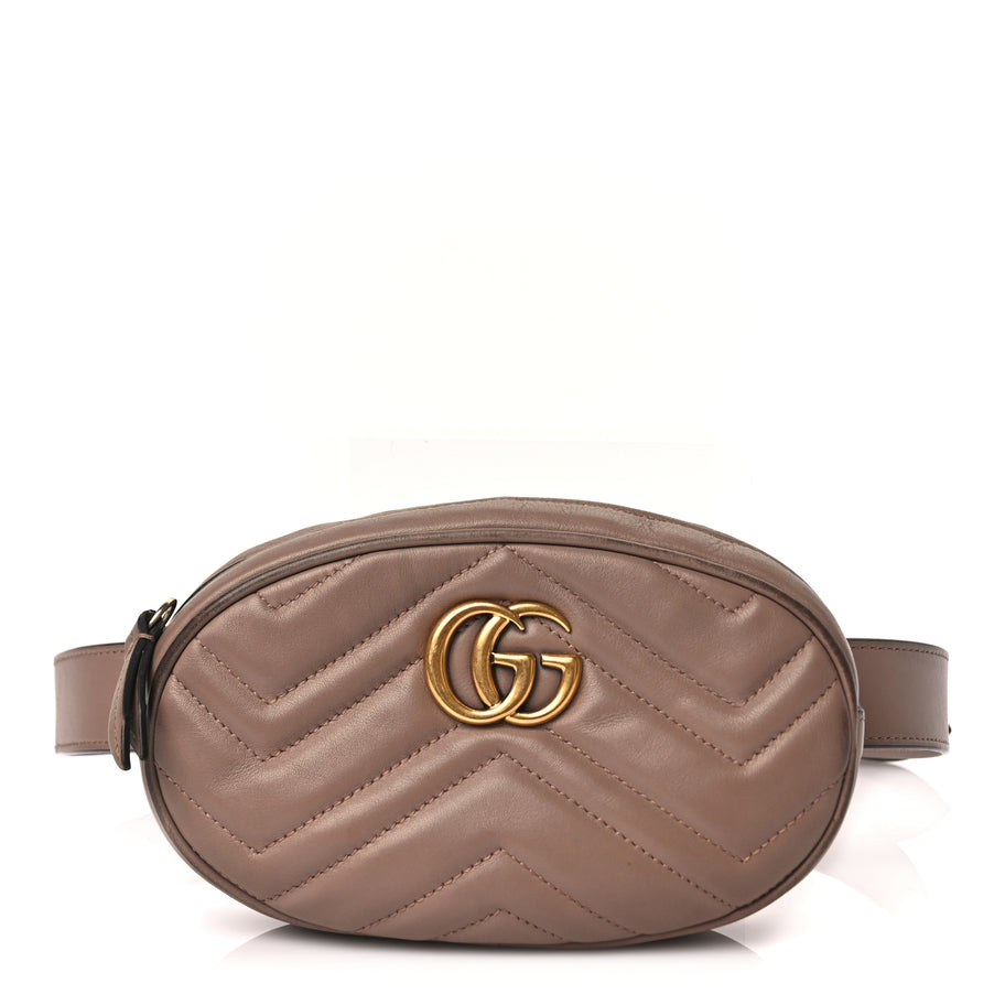 Gucci Calfskin Matelasse GG Marmont Belt Bag 85 34 Porcelain Rose Image 1