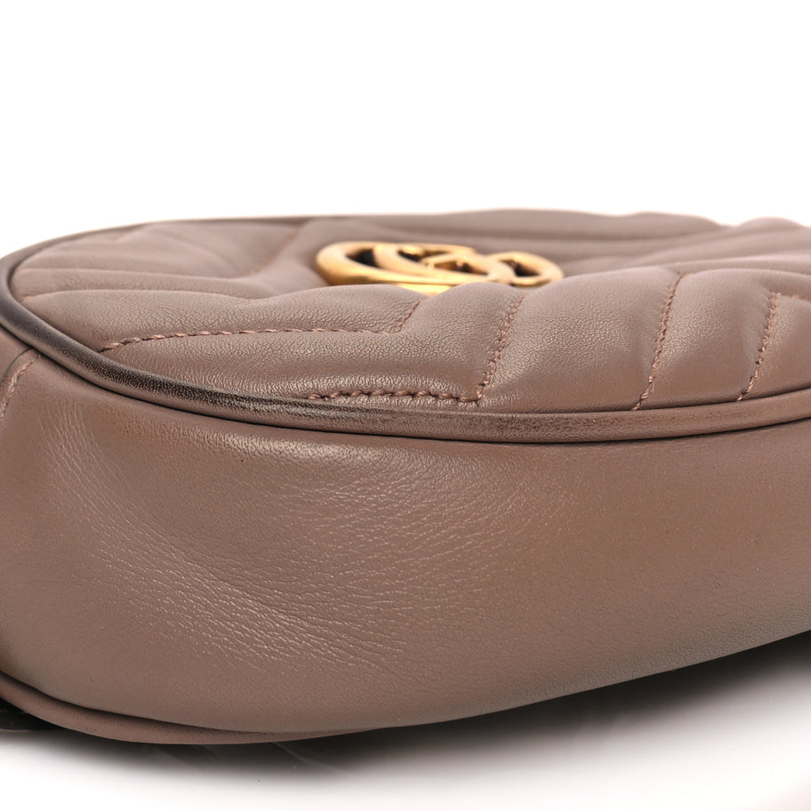 Gucci Calfskin Matelasse GG Marmont Belt Bag 85 34 Porcelain Rose Image 8